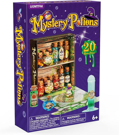 UOMTFAI Mystery Potion Craft Kit for Kids, Mix 20 Magic Wizard Potion, Creative Christmas Decorations Birthday Gifts Toys for Boys and Girls Age 6 7 8 9 10+