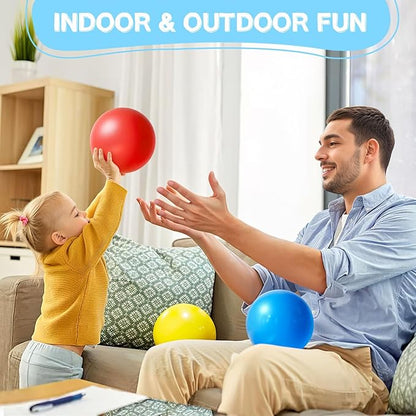 AMOR PRESENT 6PCS Playground Ball, 8.5 Inches Inflatable Rubber Kickball Dodgeballs for Kids and Toddlers, Inflatable Balls for Indoor and Outdoor Games, Goodie Bags Stuffers, Dog Toys
