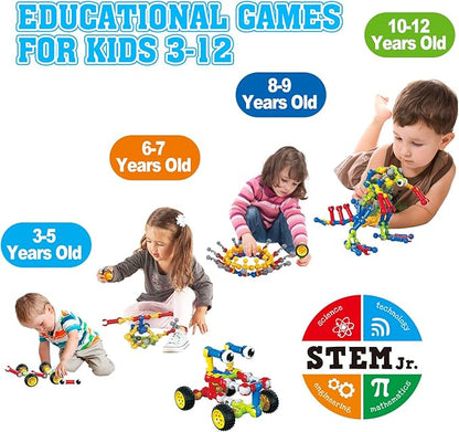 Building Toys,109 Piece STEM Toys for Kids Ages 3 4 5 6 7 8 9 10 11 12 Years Old Boys and Girls Christmas Birthday Gifts Children Building Blocks Creative and Educational Kids Toys Projects