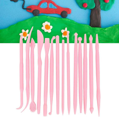 Carving Pottery Tool, 14Pcs Clay Sculpting Tool, Grils Clay Fondant Cake for Soft Clay Home()
