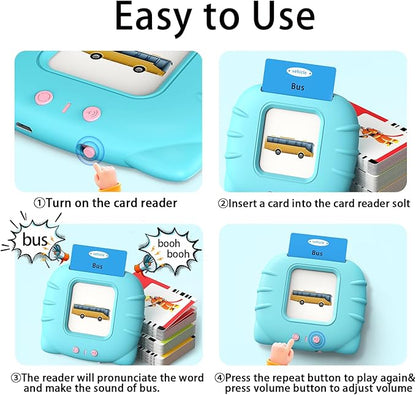 Kidzdo 540 Sight Words Talking Flash Cards with Music, Pocket Speech Therapy Toys, Montessori Toys, Learning Educational Teaching Gifts for Ages 2 3 4 5 6 Years Old Boys and Girls, Aqua