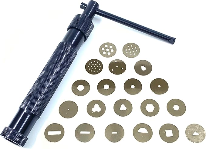 HEVERP Stainless Steel Clay Extruders Sugar Paste Extruder Cake Fondant Decorating Tool Set (Black)