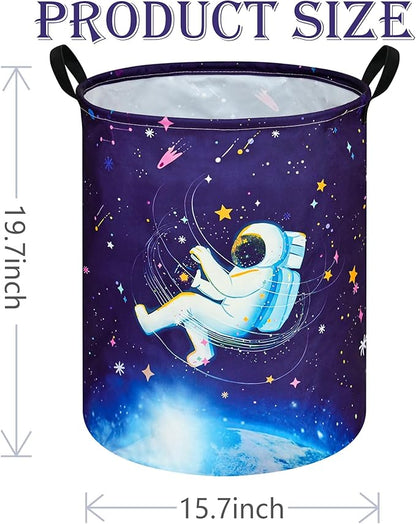 19.7 Inch Round Laundry Clothes Hamper Laundry Basket with Handles,Storage Organizer Bins Laundry Gift Basket for Room, Bedroom Decor