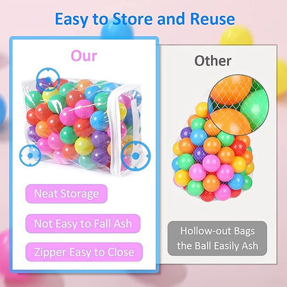 Ball Pit Balls Plastic Balls for Ball Pit Phathalate Free BPA Free Plastic Balls 100pcs 2.2" Set for Toddlers for Play Tent Tunnel