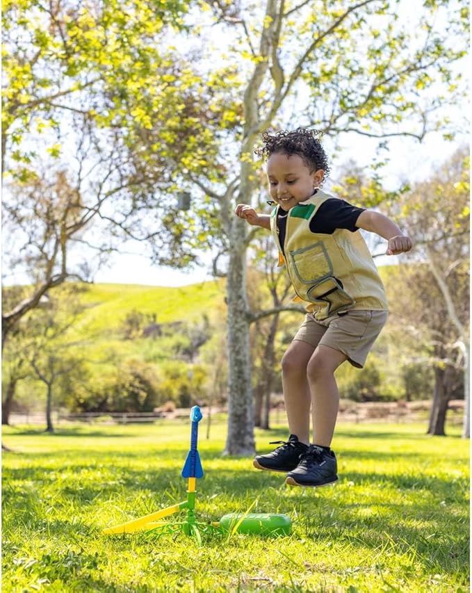 Stomp Rocket Dino-Soar Rocket Launcher for Kids - 3 Dinosaur-Themed Rockets - Fun Backyard & Outdoor Fun Toy Gift for Boys & Girls - STEM Soft Foam Blaster Set - Ages 3 & Up