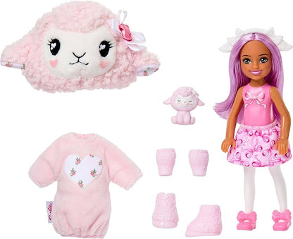 Barbie Cutie Reveal Cuddly Series Chelsea Small Dolls & Accessories with 6 Surprises Including Color Change & Mini Pet (Styles May Vary)