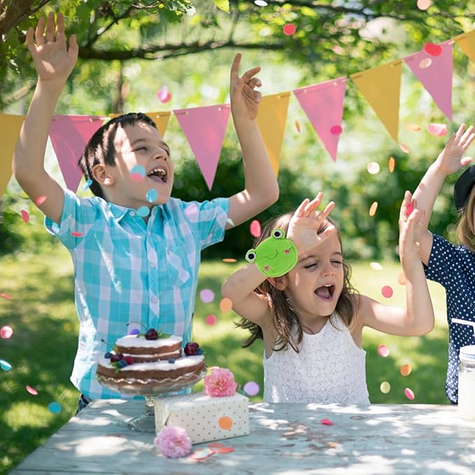 Abaodam Animal Slap Bracelet Coin Purse Frog Slap Bracelet Plush Stuffed Animal Hugger Snap Wristband Wallet for Kids