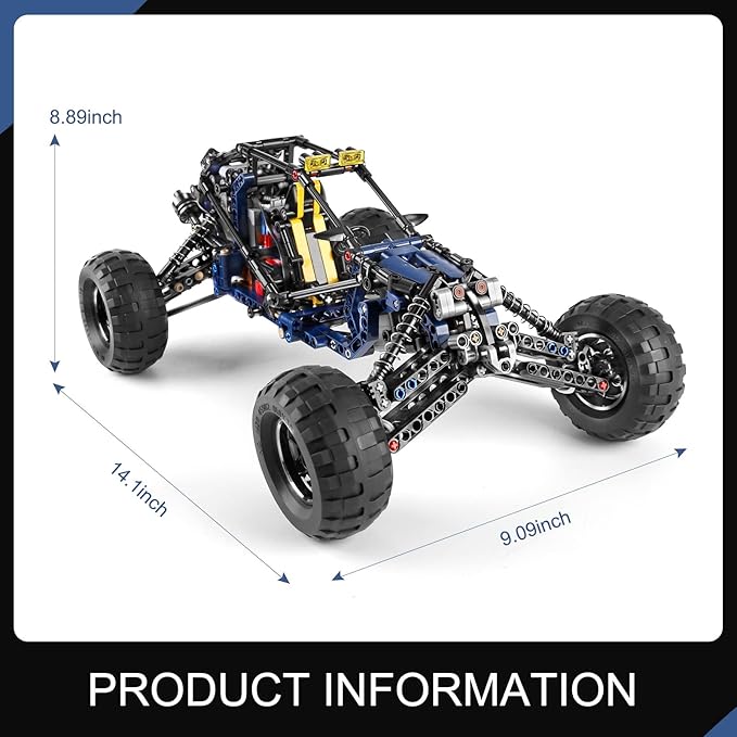 Mould King RC Off-Road Building Car Toys, 515 Pieces Building Blocks Lightning Climbing Car Model with Motors (Remote Control and APP Control), Intelligent Building Kits for Boys