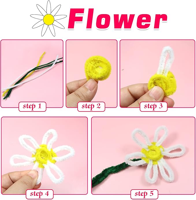 TOAOB 100pcs Pipe Cleaners White Pipe Cleaners Chenille Stems 6mm x 12 Inch Fuzzy Sticks Crafts Supplies for DIY Art Crafts Decorations