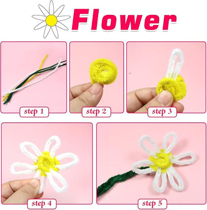 TOAOB 100pcs Pipe Cleaners White Pipe Cleaners Chenille Stems 6mm x 12 Inch Fuzzy Sticks Crafts Supplies for DIY Art Crafts Decorations