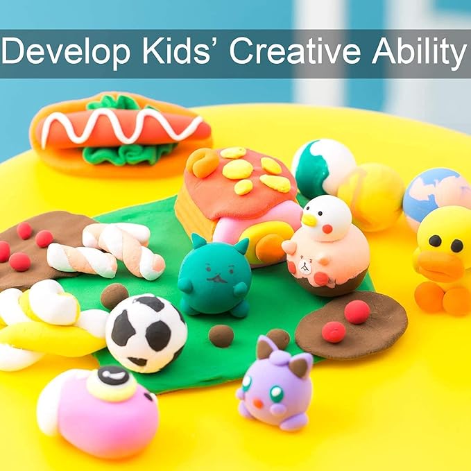 36 Colors Air Dry Soft Modeling Clay, Air Clay for Kids Slime Making，Plasticine Dry Art Crafts Colored Modeling Magic with Tools，Best Gift for Kids Boys Girls