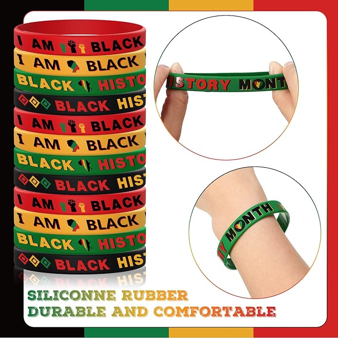 Black History Month Silicone Bracelets February Bracelets Black History Month Wristbands Black Freedom Day Bracelets Black History Month Gifts Stuffers for Adults
