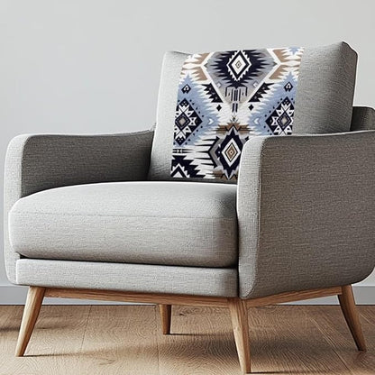 Blue Aztec Headrest Covers for Recliners Easy to Install Headrest Slipcovers Covers Pet Scratch Resistant Couch Headrest Covers for Sofa 2 Pack