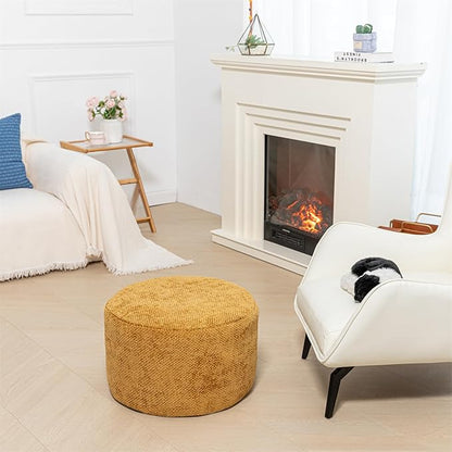 Pouf Ottoman Foot Rest Living Room Floor Pouf Lightweight Modern Stuffed Poof Foot Stool Perfect 20x12 Inches Underdesk Foot Rest for Office (Light Coffee)