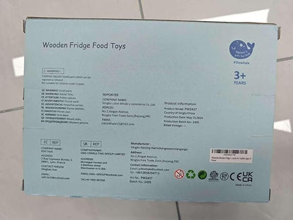 Pillowahle Wooden Play Food for Toddler 3+ Year Old, Kid Toy Food, Pretend Food with Milk Yogurt Egg Ice Cream Toy, Kids Play Kitchen Accessories, Gift for Boys Girls