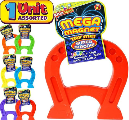 JA-RU Mega Magnet Toy (1 Magnet Horseshoe Shaped) Strong Magnets for Preschool Science Experiments & Classroom Activities for Kids. Educational Toy. School Supply. 5460-1