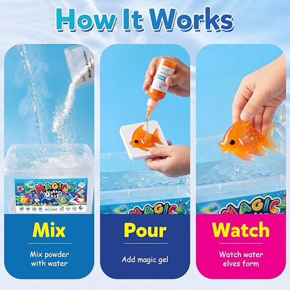Kiditos Magic Water Elf Powder Refill 5 Packs+Animal Mold Set