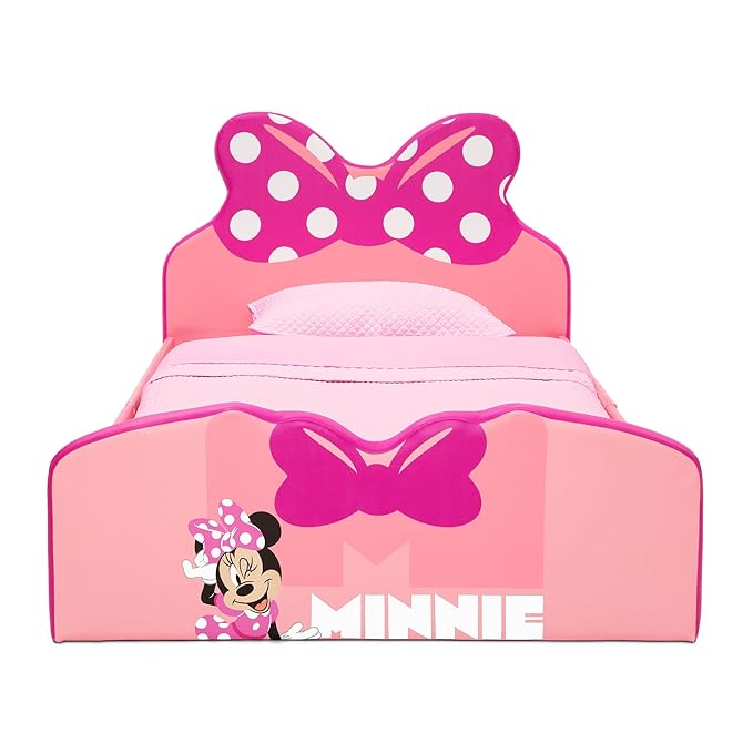 Delta Children Disney Minnie Mouse Upholstered Twin Bed, Pink