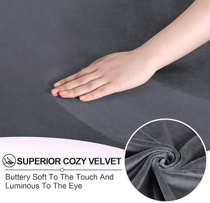 FestiCorp Recliner Chair Covers Real Velvet 4-Pieces Recliner Covers for Small Lazy Boy Recliner Chair Stretch Recliner Sofa Slipcovers Furniture Protector with Side Pocket & Elastic Bottom, Grey