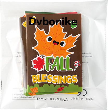 24Pcs Fall Religious Coloring Books - Christian Bible DIY Color-in Pages Booklet Bulk Drawing Autumn Theme Activity Party Supplies for Sunday School Classroom Rewards Artwork Gift for Kids