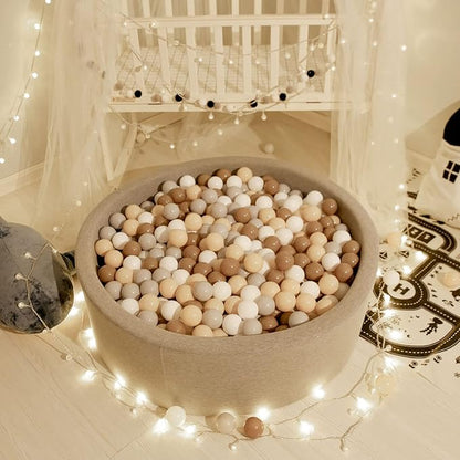 GOGOSO Balls for Ball Pit - Plastic Ball for Toddlers 1-3, Baby Kids Ball Pool Decoration 50 100 200 300 500 1000 (Grey+Coffee+ Beige+White, 500 Balls)