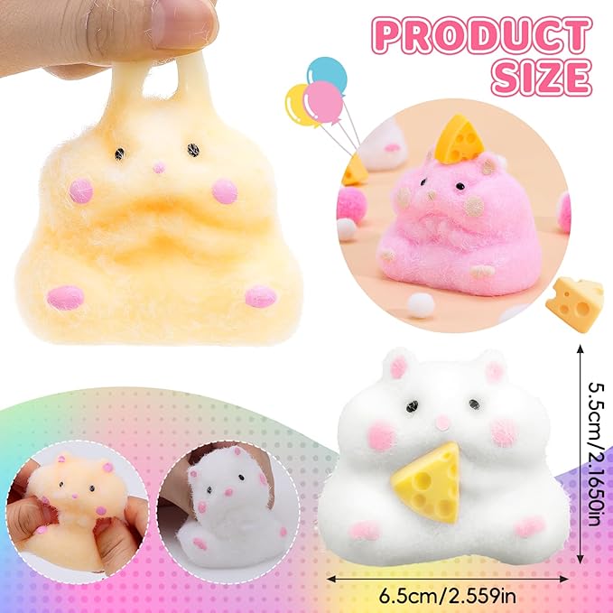 4pcs Taba Squishy Hamster Fidget Toys, Big Soft fufu Hamster Squishy Toy, Cute Taba Toys for Stress Relief, Hamster Fidget Toys Suitable Adults Kids