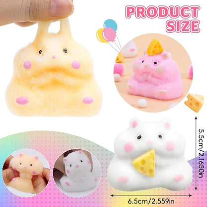 4pcs Taba Squishy Hamster Fidget Toys, Big Soft fufu Hamster Squishy Toy, Cute Taba Toys for Stress Relief, Hamster Fidget Toys Suitable Adults Kids