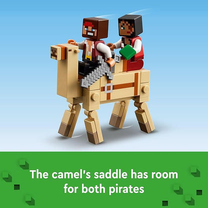 LEGO Minecraft The Pirate Ship Voyage, Boat Toy Playset for Kids with Squid, Camel and Pirate Figures, Pirate Toy Building Set for Action Role-Play, Minecraft Gift for 8 Year Old Boys and Girls, 21259