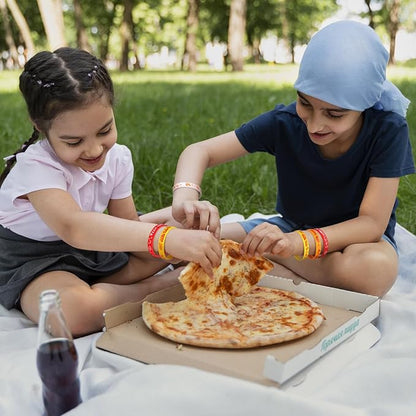 48Pcs Pizza Party Wristbands Silicone Bracelets Pizza Birthday Party Supplies Pizza Theme Stretch Bracelets Gifts for Women Men Teen Pizza Party Favors School Prizes, 8 Styles