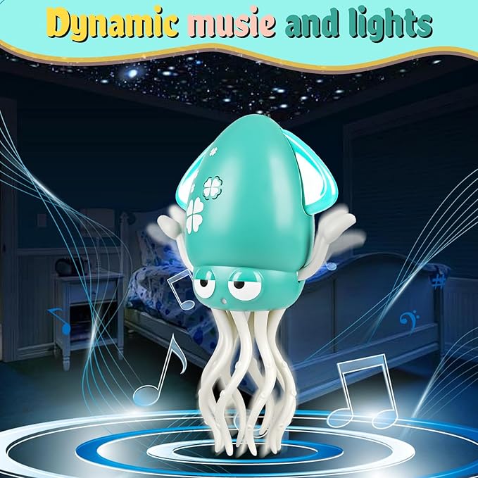 Dancing Octopus Baby Toy, Music & Interactive Sensory Toys for 3 6 9 12 Month & 1 2 3 Year Old Boy Girl, Crawling Dancing Squid Toy for Baby Sensory Toy, Birthday Gift & Christmas Stocking Stuffers