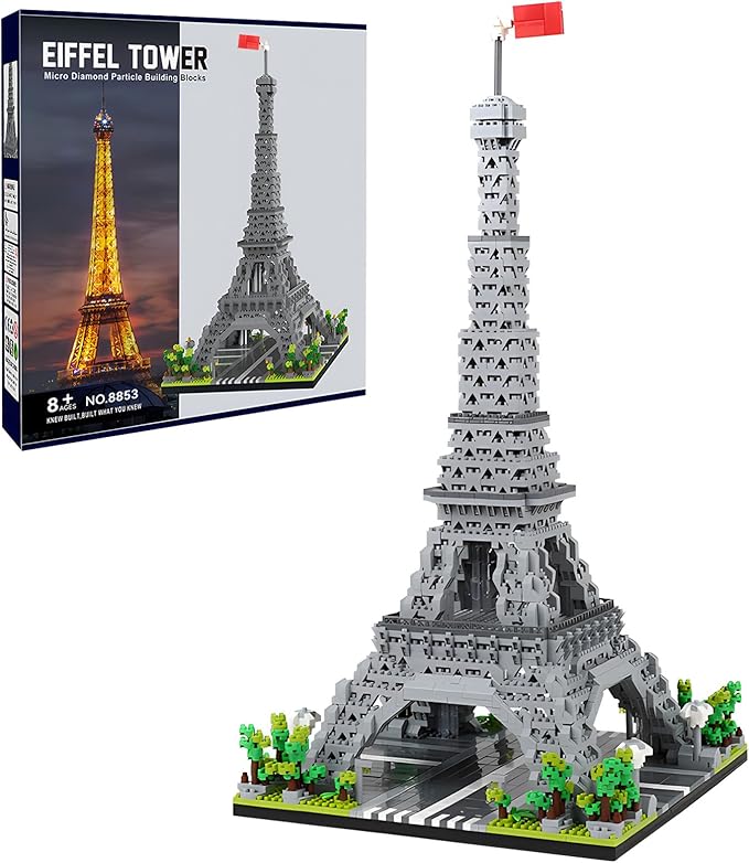 Paris Eiffel Tower World Famous Architectural Model Micro Building Blocks Set 3350 Pieces 3D Puzzle Toys Gifts for Kid and Adult