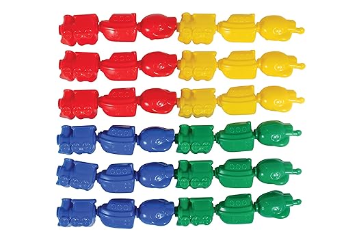 LEARNING ADVANTAGE Transportation Linking Blocks - Set of 36 - Ages 18m+ - Pop Beads for Toddlers - Early Sensory and Fine Motor Manipulative