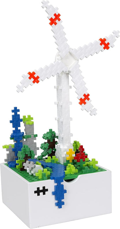 PLUS PLUS - BOKS Windmill Kids - 220 Pieces - Construction Building Desk Stem/Steam Fidget Toy, Interlocking Mini Puzzle Blocks