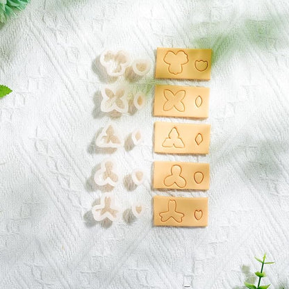 Biutee Flower Polymer Clay Cutters, 10 Shapes Floral & Leaf Micro Clay Cutters, Clay Earring Cutters Mini Floral Clay Cutters Polymer Clay Earring Making Kit for Jewelry Earrings Making DIY Tools