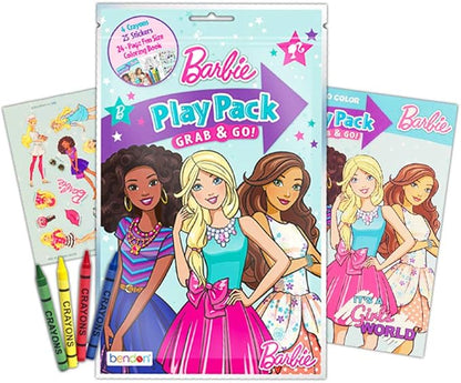 Barbie Coloring and Activity Book Super Set - 4 Books with Over 25 Stickers Party Pack