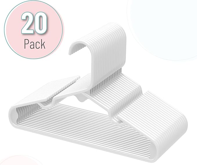 Mr. Pen- Kids Plastic Hangers, 20 Pack, White Baby Hanger, Childrens Hangers for Clothes, Baby Hangers for Closet, Kids Hangers, Baby Clothes Hangers, Toddler Hangers, Kid Hangers, Hangers for Kids