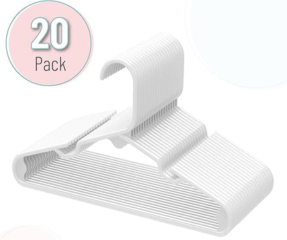 Mr. Pen- Kids Plastic Hangers, 20 Pack, White Baby Hanger, Childrens Hangers for Clothes, Baby Hangers for Closet, Kids Hangers, Baby Clothes Hangers, Toddler Hangers, Kid Hangers, Hangers for Kids
