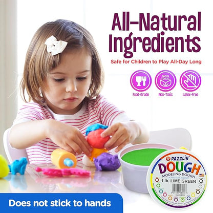 Hygloss Play Modeling Dough - 36lb. Dough Unscented - Safe & Non-Toxic for Kids Arts & Crafts - Party Favors - Classroom Supplies, 12 Assorted Colors