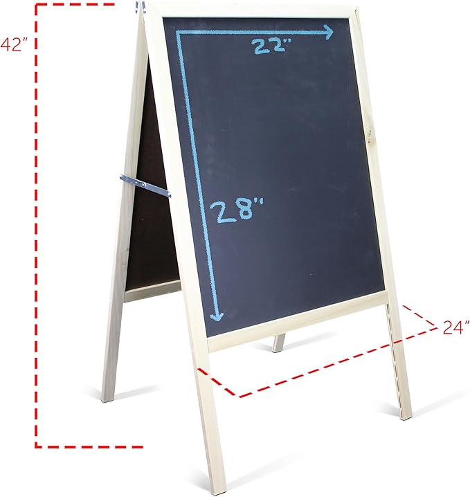 Flipside Products Marquee Easel, Natural Hardwood, White Dry Erase/Black Chalkboard, Menus, Announcements, Restaurants, Coffee Shops, Sale