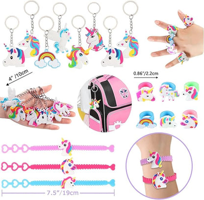 102Pcs Unicorns Party Favors for Kids Girls 3-4-8-12, Birthday Gift, Small Bulk Toys Treasure Box Toys for Classroom Reward Carnival Prizes, Easter Goodie Bag Stuffers Pinata Fillers