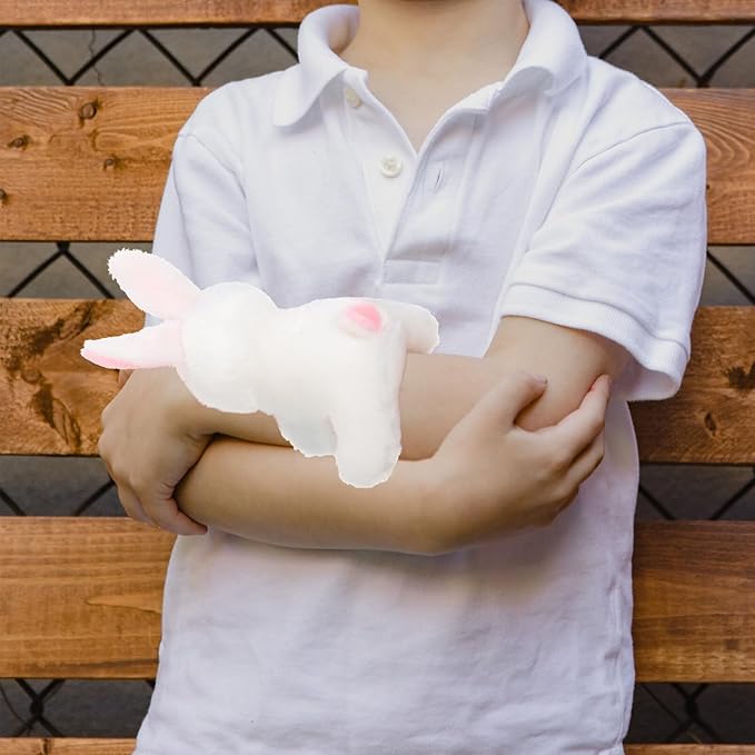 Abaodam Animal Slap Bracelet Rabbit Slap Bracelet Plush Bunny Stuffed Animal Hugger Snap Wristband for Kids Birthday Party