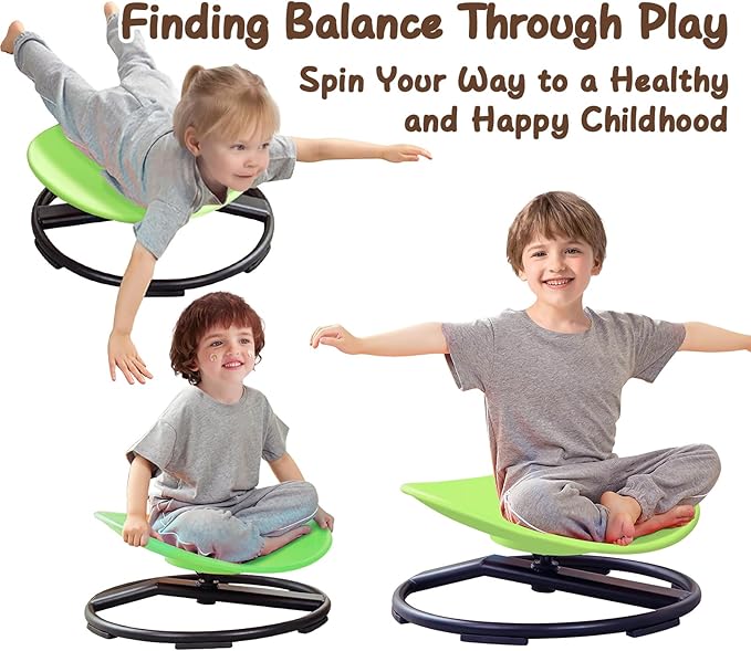 Kids Sensory Chair for Autism Kids Swivel Chair, Sensory Spin Chair Seat Improve Physical Coordination Wobble Chair for Kids Sit and Spin Relief of Motion Sickness