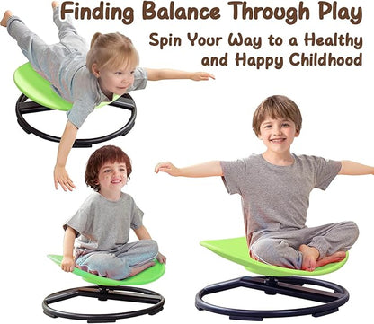 Kids Sensory Chair for Autism Kids Swivel Chair, Sensory Spin Chair Seat Improve Physical Coordination Wobble Chair for Kids Sit and Spin Relief of Motion Sickness