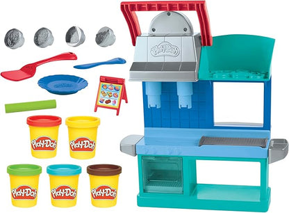 Play-Doh Kitchen Creations Busy Chef's Restaurant Playset, 2-Sided Play Kitchen Set, Preschool Cooking Toys, Kids Arts & Crafts, Ages 3+