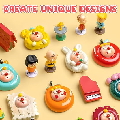 Skirfy Pottery Clay Air Dry Clay Kit,2.6lb of Clay Paint with 6 Paint Pots&Paint Brush,Ceramic Clay Pottery Clay for Wheel,Clay Making Kit for Kids Art Craft for Kids 6+,White,Gray,Nature Color