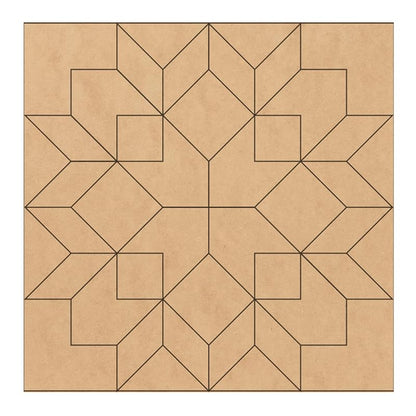 Unfinished Floral Barn Quilt Square Wooden Sign, Country Decor Canvas Quilts Blocks (18 inches, Large Flower)