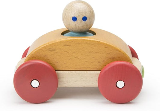 3 Piece Tegu Magnetic Racer Building Block Set, Orange