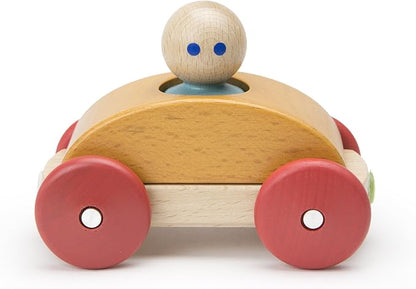 3 Piece Tegu Magnetic Racer Building Block Set, Orange