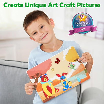 ZMLM Foil Art Kit for Kids - Arts Crafts Fun Mess Free Activity, Gifts for Ages 4 5 6 7 8 9 Girls Boys, Crafts for Kids Creative Birthday Easter Valentines Gifts Toys (Dinosaur & Animal)