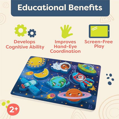 B. toys- Peek & Explore - Outer Space- Chunky Puzzle – Puzzle for Toddlers, Kids – Space Puzzle – Planets, Astronauts, Spaceships – 2 Years +